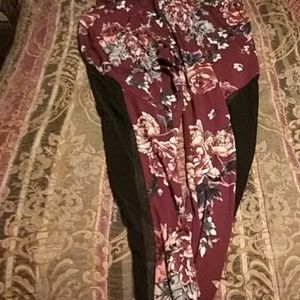 Mulicolored sheer sided leggings